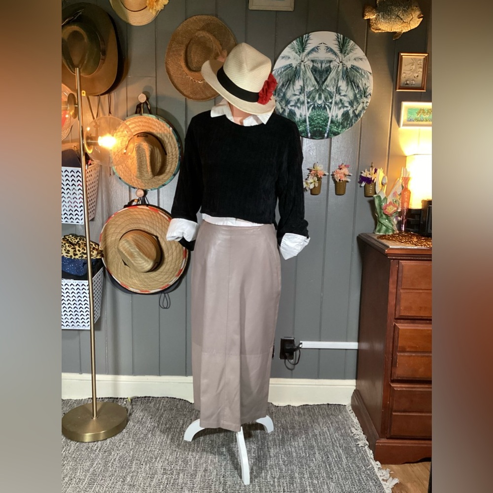 Vintage Ruth Wagner Leather Skirt Large